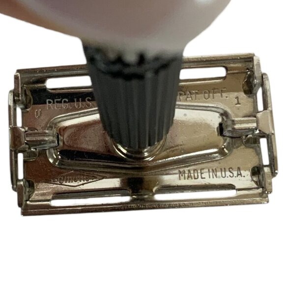 Vintage Gillette Super Speed Flare Tip Safety Razor Black Twist-To-Open USA - Picture 8 of 9